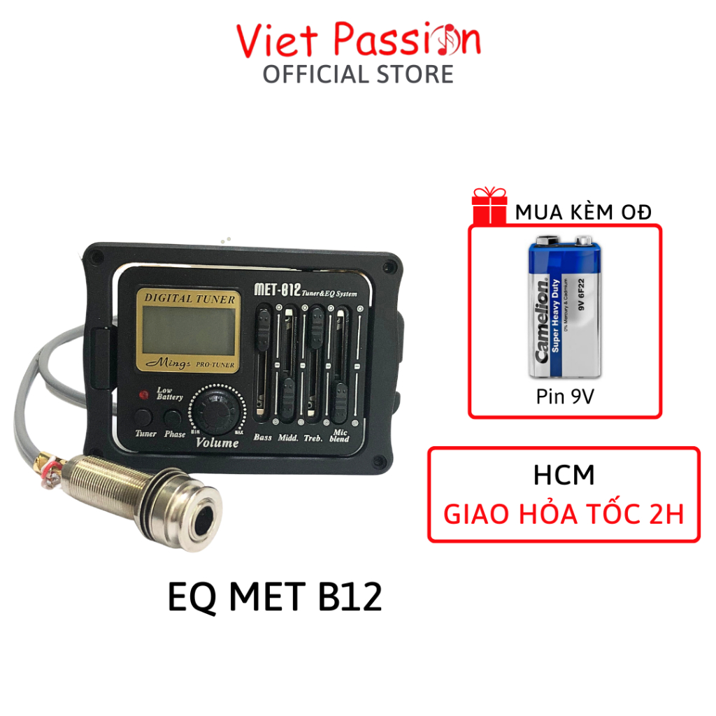 EQ đàn guitar MET-B12 chính hãng kích ra loa cao cấp chất lượng Viet Passion HCM