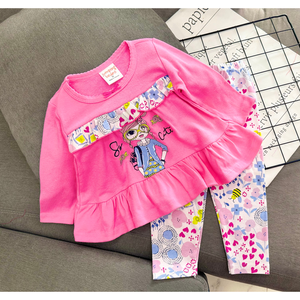 CHAT CHỌN MÀU - Bộ quần áo trẻ em dài tay thun borip dáng babydoll xinh đẹp cho bé gái - FREESHIP