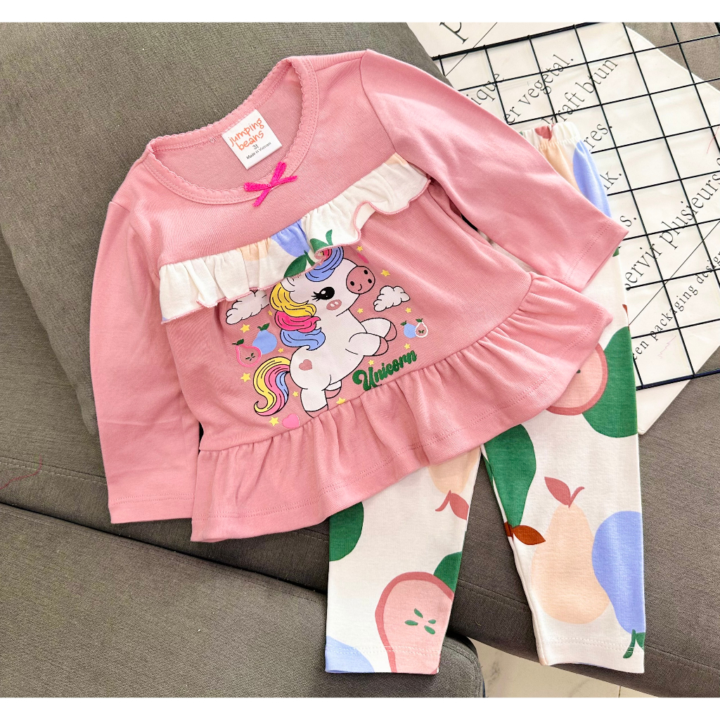 CHAT CHỌN MÀU - Bộ quần áo trẻ em dài tay thun borip dáng babydoll xinh đẹp cho bé gái - FREESHIP