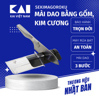 Dụng cụ mài dao Kai Diamond & Ceramic Knife Sharpener cao cấp 3 bước mài dao chuẩn Nhật bằng gốm và kim cươngAP0308