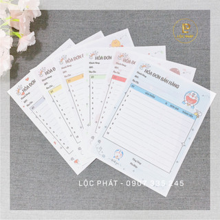 Hóa đơn, Hóa đơn bán hàng, hóa đơn bán lẻ siêu dễ thương, nhiều mẫu siêu xinh - set 50 tờ