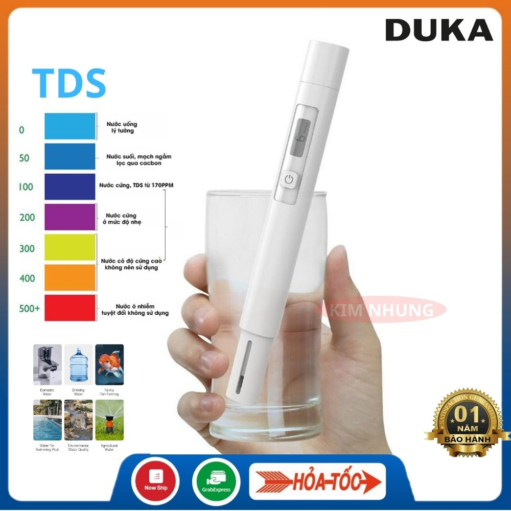 Bút thử nước sạch TDS Xiaomi Duka, máy đo nước sạch, chính xác, nhanh chóng, dễ sử dụng - Bảo hành 12 tháng