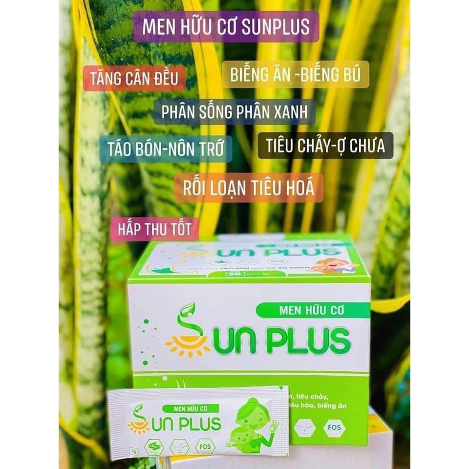 Men Sống hữu cơ Sunplus Hết Táo Bón Tăng Cân Tự Nhiên Hộp 30 Gói