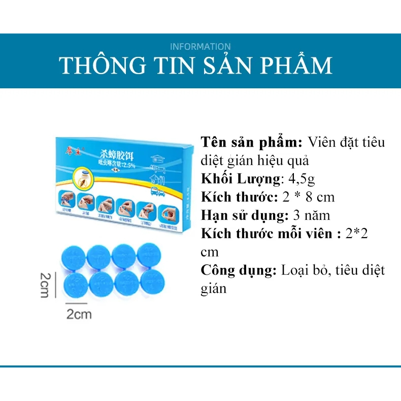 Diệt gián 8 viên - Diệt sạch gián, khử mùi hôi khó chịu