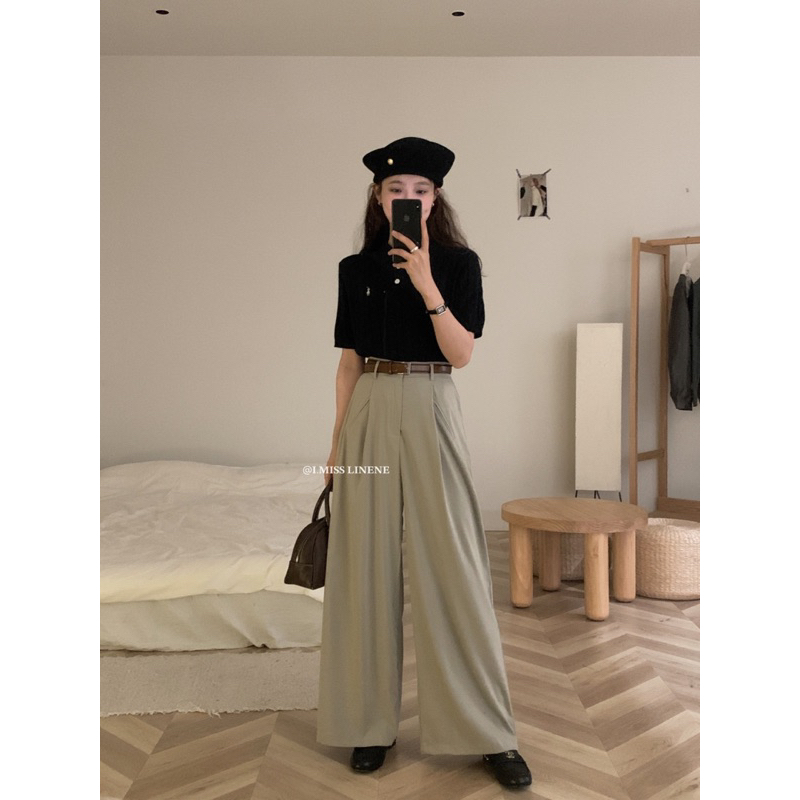 Áo polo thừng thêu logo I Miss Linene 0606 🇰🇷