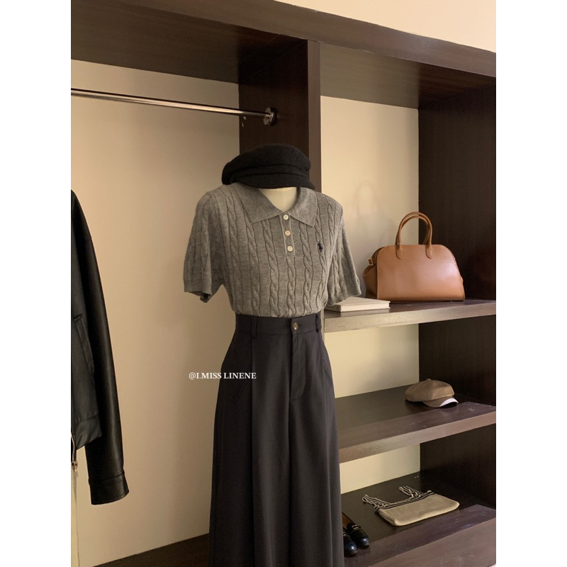 Áo polo thừng thêu logo I Miss Linene 0606 🇰🇷
