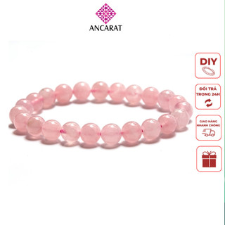 ANCARAT - Vòng tay phụ kiên thời trang Thạch anh hồng DPT02 - Mệnh Hỏa