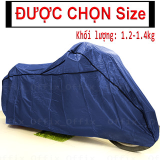 Bạt phủ trùm xe máy DẦY (Được chọn size xe),khối lượng 1.2-1,4kg, chống thấm tuyệt đối hiệu Offix