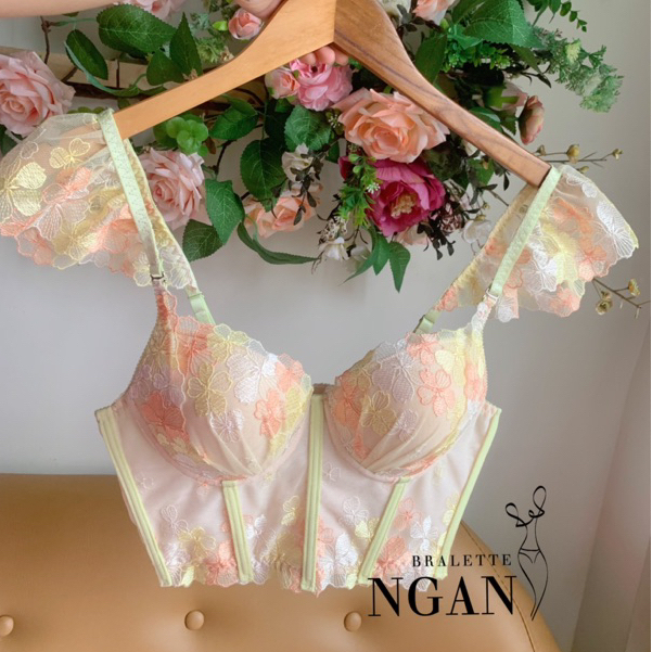 Áo corset thêu hoa ren cao cấp nhập có mút