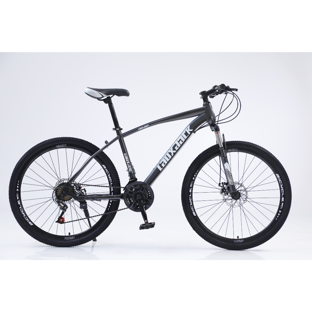 Xe đạp thể thao ngoài trời Laux Jack có giảm sốc, kèm chắn bùn, còi, đèn phản quang, bánh 26inch, 21 tốc độ