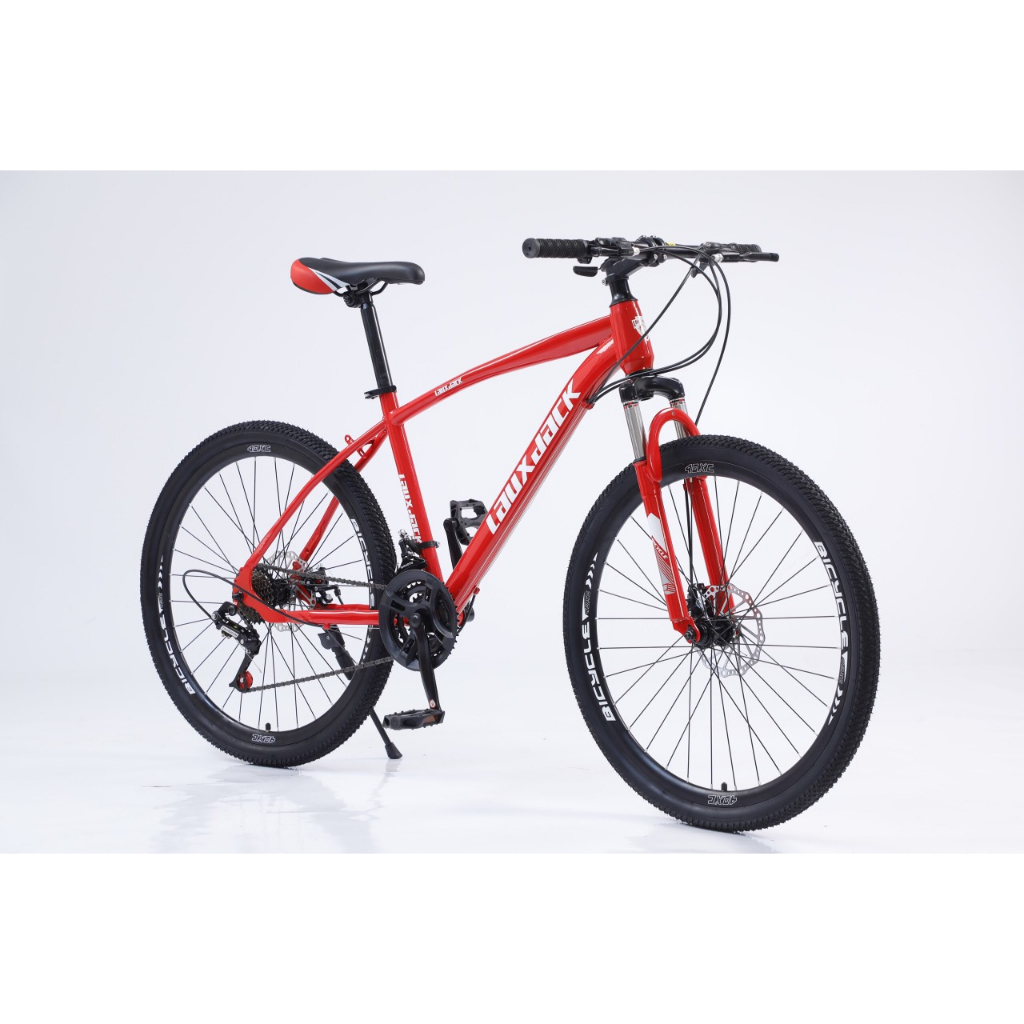 Xe đạp thể thao ngoài trời Laux Jack có giảm sốc, kèm chắn bùn, còi, đèn phản quang, bánh 26inch, 21 tốc độ