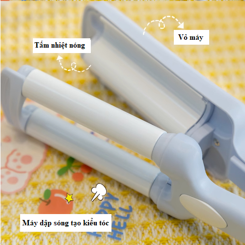 Máy làm tóc uốn xoăn tạo kiểu tóc, máy dập sóng tạo kiểu Hàn quốc, máy làm xoăn tóc dễ thương hình cô gái