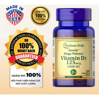 Viên uống vitamin d3 - 125mcg puritan’s pride 100 viên