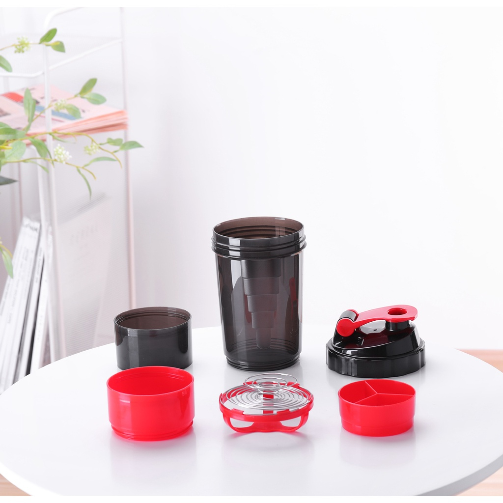 Bình Nước Thể Thao Tập Gym DUONG SPORT Có Con Lắc Lò Xo Tiện Lợi 3 Ngăn 500ml