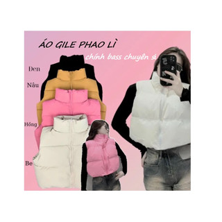  Freeship  Áo khoác phao gile nữ croptop siêu xinh chất vải lì hack dáng mẫu mới 2025 