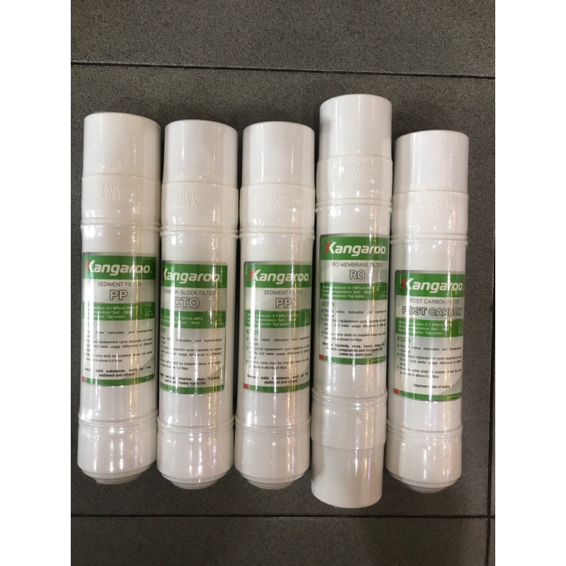 Trọn Bộ 5 Lõi Lọc 12345 KANGAROO - Hàng chính hãng - Dùng thay thế lõi cho máy nóng lạnh Kangaroo KG61A3,KG62A3