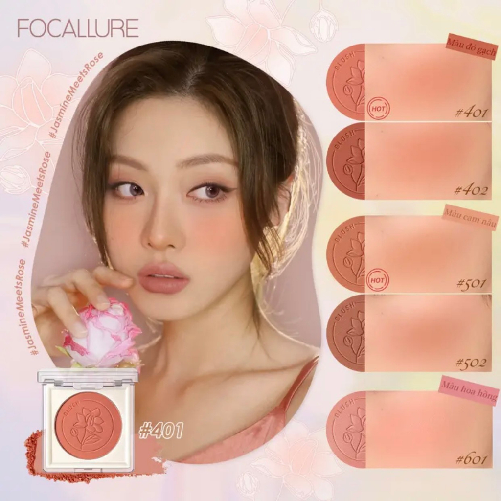 Phấn má FOCALLURE màu tự nhiên bền màu lâu trôi không gây bết dính FA 235