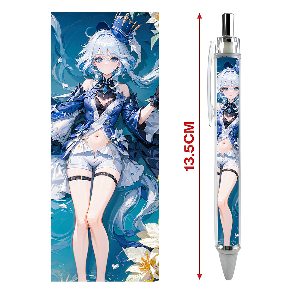 Bút viết In hình Focalors  Game Genshin Impact- Hình in sắc nét - Bút Gel ngòi 0.5mm by 2D Tộc Shop