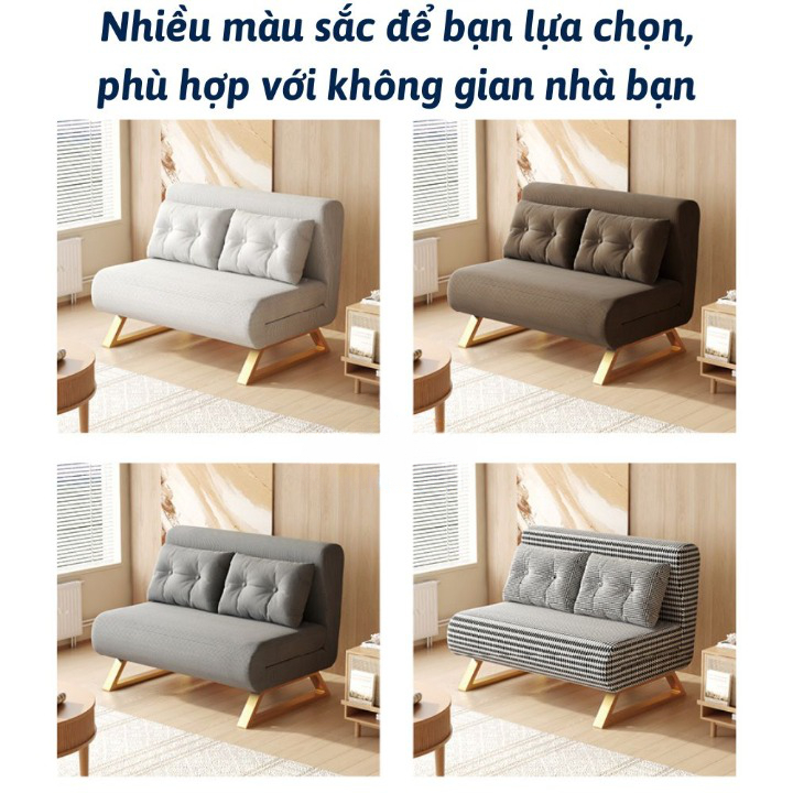 Ghế Sofa Giường Đa Năng Có Khóa Kéo Vệ Sinh, Sofa Giường Gấp 2 Trong 1 Chất Liệu Vải Nhung Khung Thép Chịu Tải 400kg | BigBuy360 - bigbuy360.vn