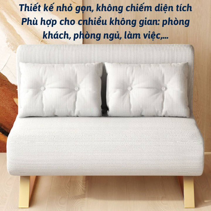 Ghế Sofa Giường Đa Năng Có Khóa Kéo Vệ Sinh, Sofa Giường Gấp 2 Trong 1 Chất Liệu Vải Nhung Khung Thép Chịu Tải 400kg | BigBuy360 - bigbuy360.vn