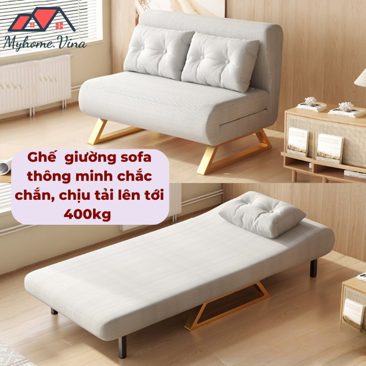 Ghế sofa giường gấp gọn khung thép có khóa kéo để WC,Giường sofa gấp ngọn vải nhung cao cấp chịu tải 400kg | BigBuy360 - bigbuy360.vn