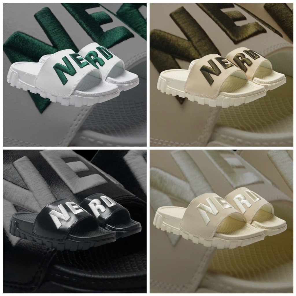 Dép quai ngang Nerdy thêu nổi hàng  nam nữ