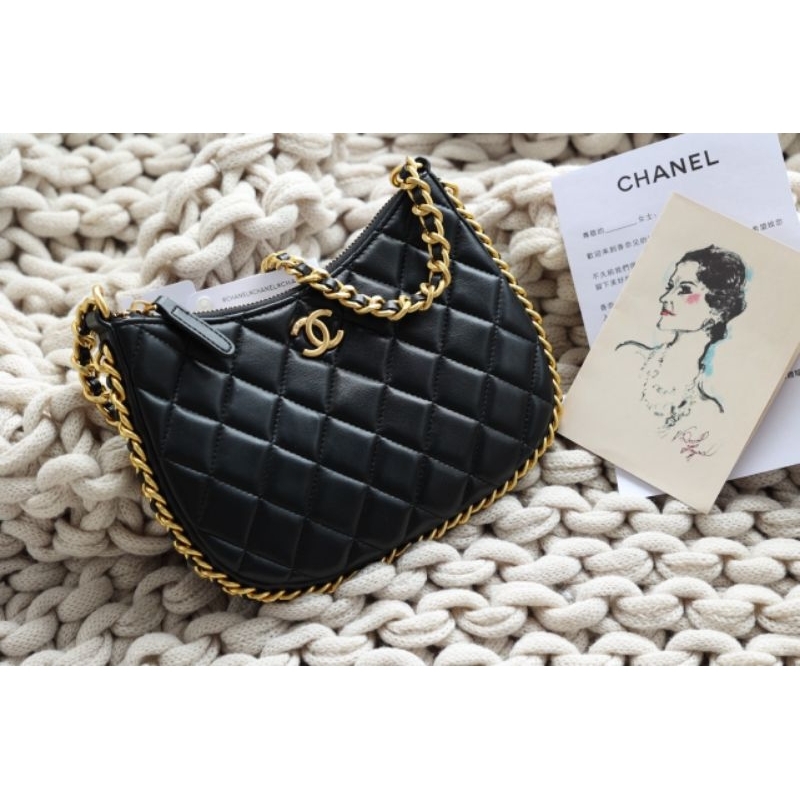 Túi xách dành cho nữ HoBo sz23cm bản đẹp da mềm mịn dây xích to chuẩn a.uth kèm hộp nam châm