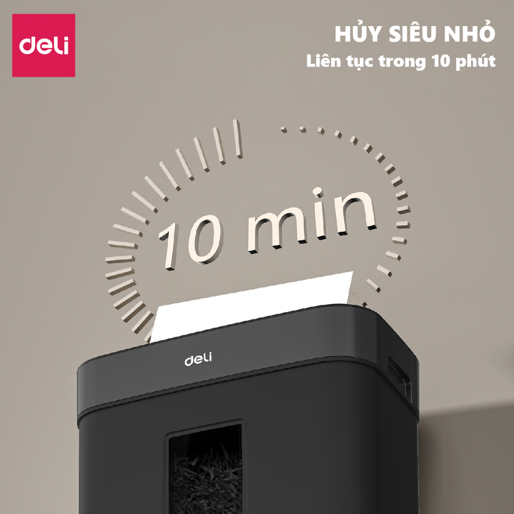 Máy Hủy Tài Liệu Deli ET024 Cao Cấp, Máy Hủy Giấy Tờ Card CD Cho Doanh Nghiệp, Văn Phòng, Nhà Trường Bảo Mật Thông Tin