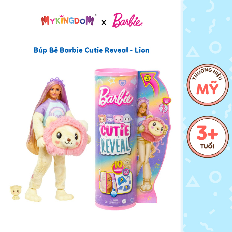 Đồ Chơi Búp Bê Barbie Cutie Reveal - Lion Barbie Hkr02 BARBIE HKR06/HKR02