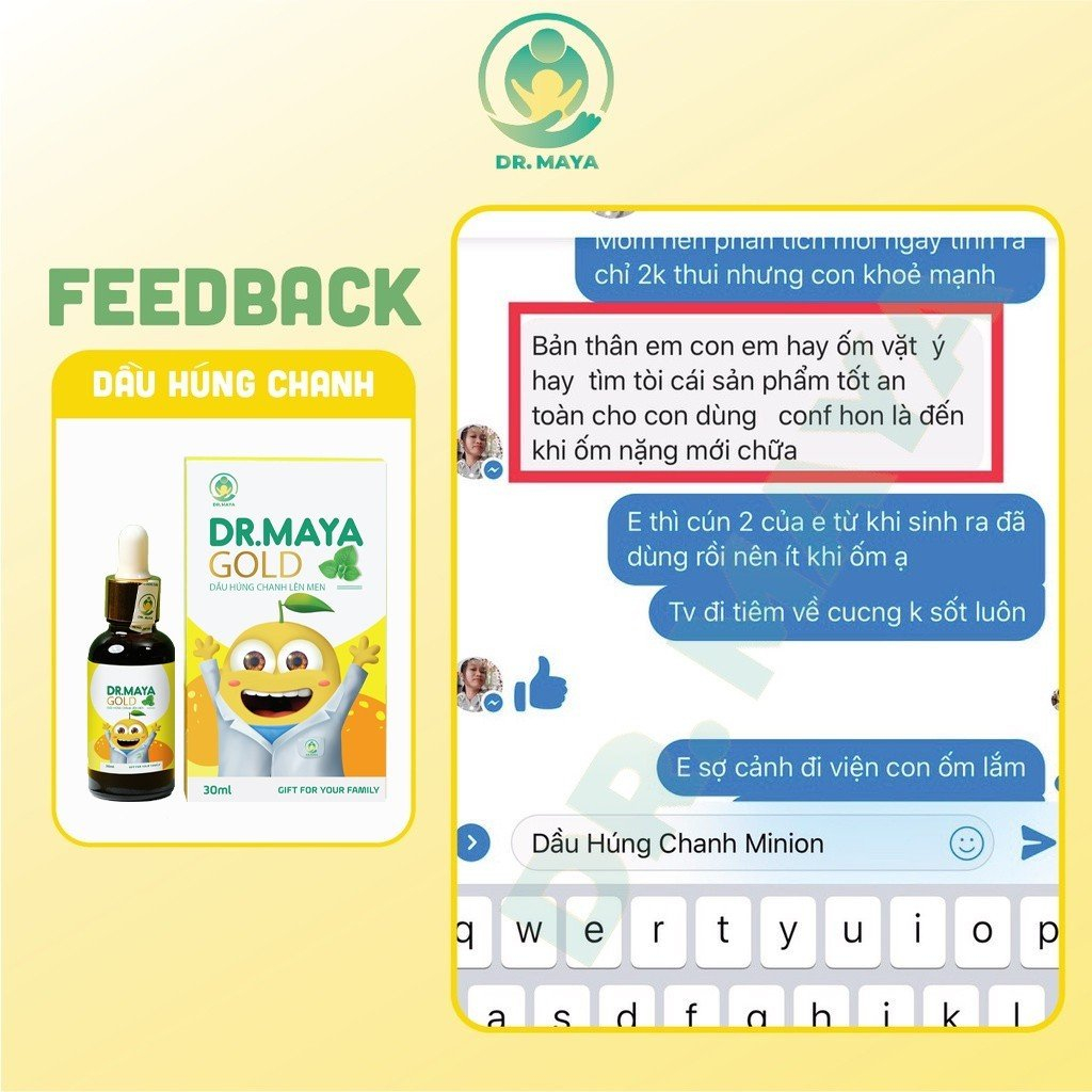 Dầu húng chanh lên men Dr.Maya Gold chai 30ml - Hỗ trợ ho, tăng đề kháng cho bé
