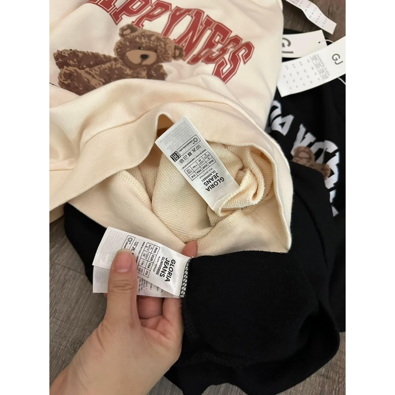 Áo nỉ da cá gấu teddy chữ GzJ bé gái