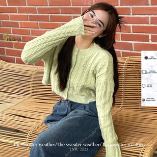 Áo Len Kiểu Khoác Croptop Dáng Ngắn Tay Dài Ôm Cổ Tròn Nhiều Màu Phối Thân Thừng Kèm Logo Hàng Qccc Orangecloset