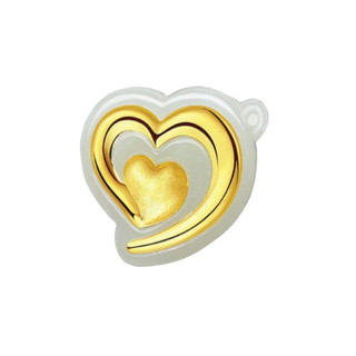 ANCARAT - Mặt dây Phỉ thúy dát vàng trái tim - PT02