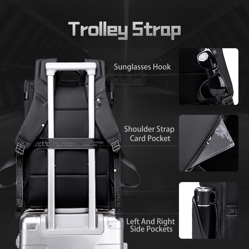 Balo laptop Arctic Hunter B00465 nhiều ngăn, chất liệu Oxford chống thấm nước, đựng máy tính 15.6 inch