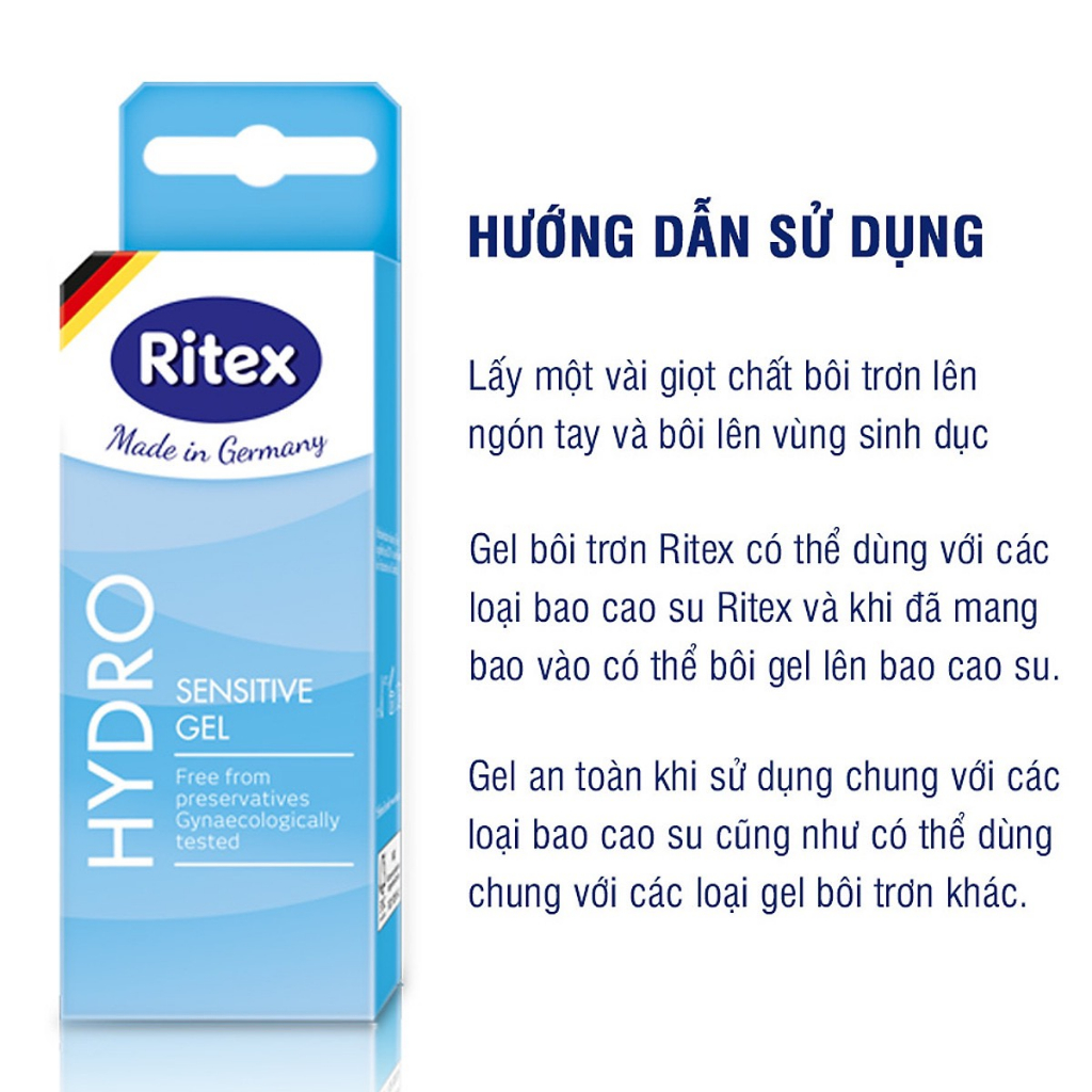 Gel bôi trơn Ritex Hydro gốc nước 50ml/chai