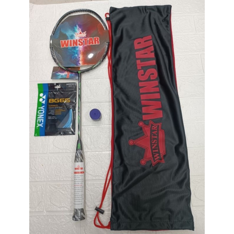 Vợt cầu lông winstar chính hãng khung cacbon.siêu nhẹ siêu bền căng tối đa 13kg