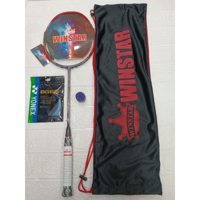 Vợt cầu lông winstar chính hãng khung cacbon.siêu nhẹ siêu bền căng tối đa 13kg