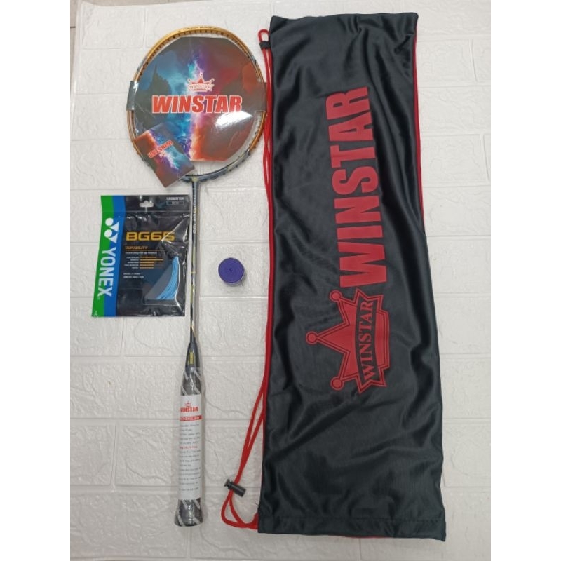 Vợt cầu lông winstar chính hãng khung cacbon.siêu nhẹ siêu bền căng tối đa 13kg