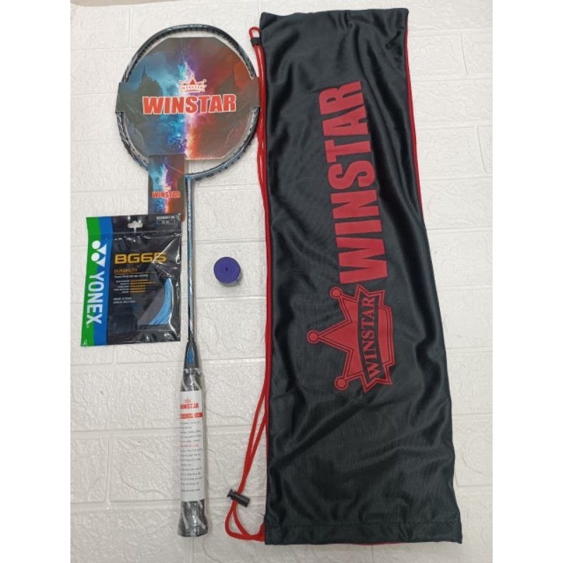 Vợt cầu lông winstar chính hãng khung cacbon.siêu nhẹ siêu bền căng tối đa 13kg