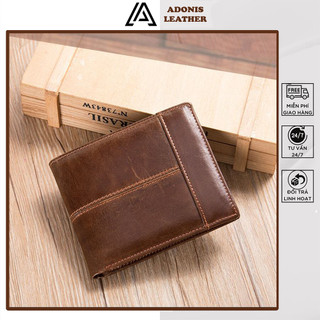 ví nam AD07, bóp nam da bò cao cấp, ví da nam dáng ngang thiết kế nhiều ngăn đựng tiền đựng thẻ - Zen leather