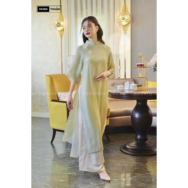 Áo dài Hồ Điệp 2 màu Tím, xanh siêu xinh siêu đẹp