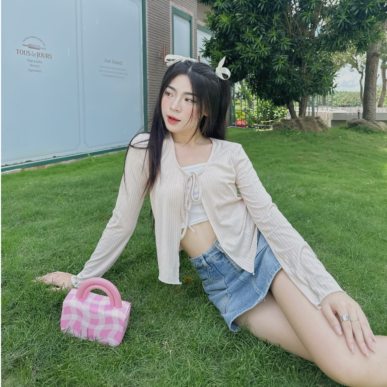 Áo cardigan nữ dáng croptop - Alice Top vải thun mềm co giãn thoải mái phù hợp cho mùa thu đông Wepretty AH16