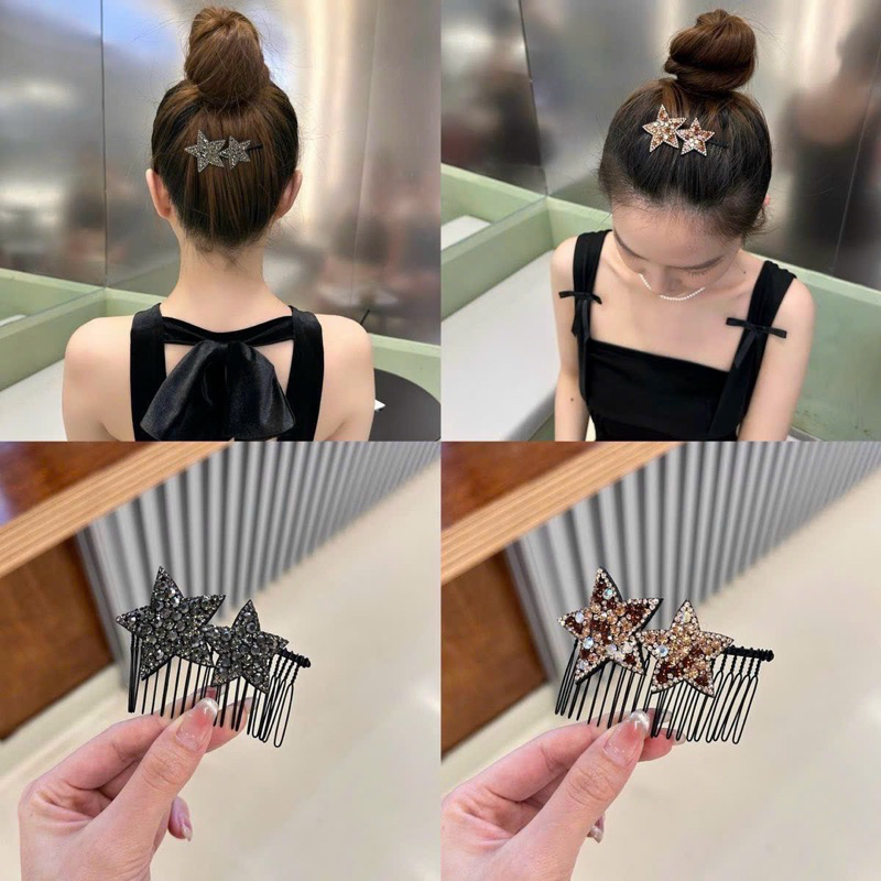 Xược tóc 2 ngôi sao gắn đá  sang chảnh