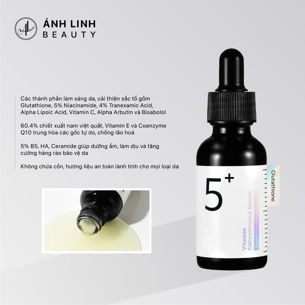 Huyết Thanh Numbuzin No.5+ Làm Dịu, Dưỡng Sáng Numbuzin Vitamin Concentrated Serum