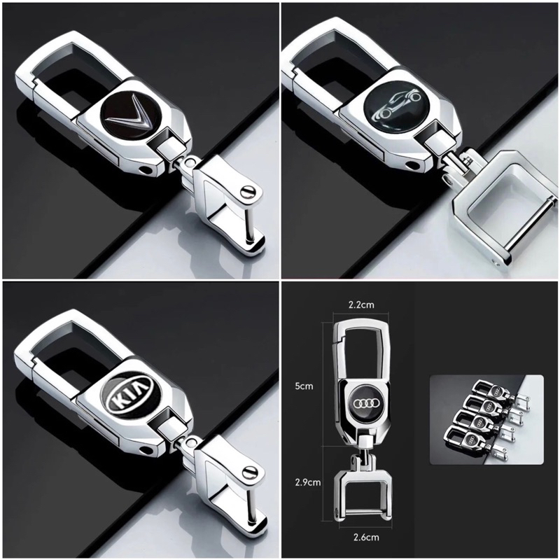 Móc chìa khóa ô tô xe máy có logo hãng Hoda, Toyota, Kia, Ford, Mazda, Hyundai, BMW, Lexus, MG hợp kim cao cấp không rỉ