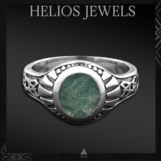 Nhẫn bạc nam HeliSilver Gothic Amazonite Helios Original S925 