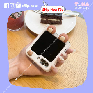[Hàng Sẵn] Ốp Lưng Samsung Z Flip 5 tai gấu siêu cute gắn Charm gấu nâu dễ thương Z Flip5/ ZFlip 5