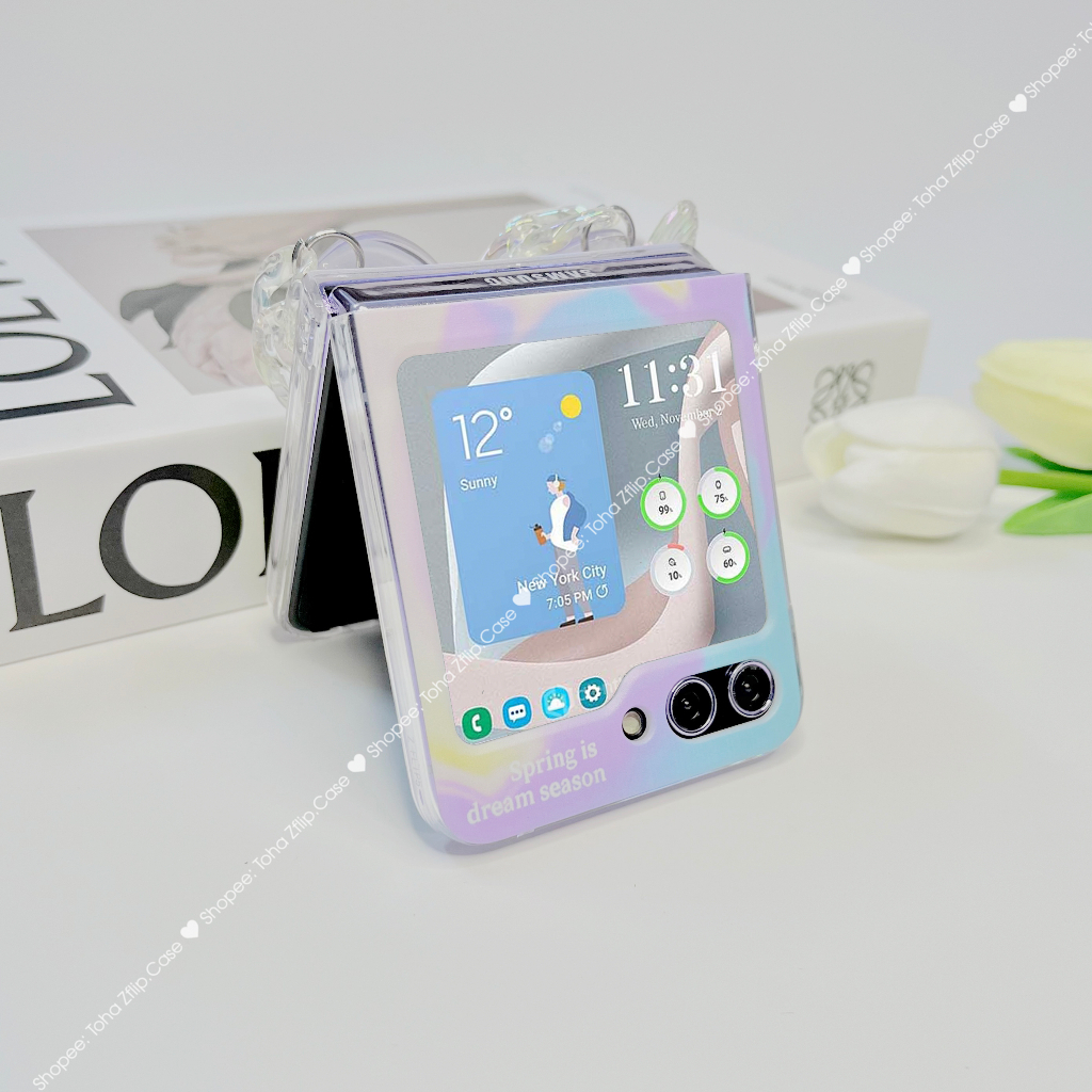Ốp lưng Samsung Z Flip 5 / Z Flip 4 hình bướm dễ thương có dây xách tay sang trọng Z Flip5/ ZFlip5 / Z Flip4/ ZFlip4