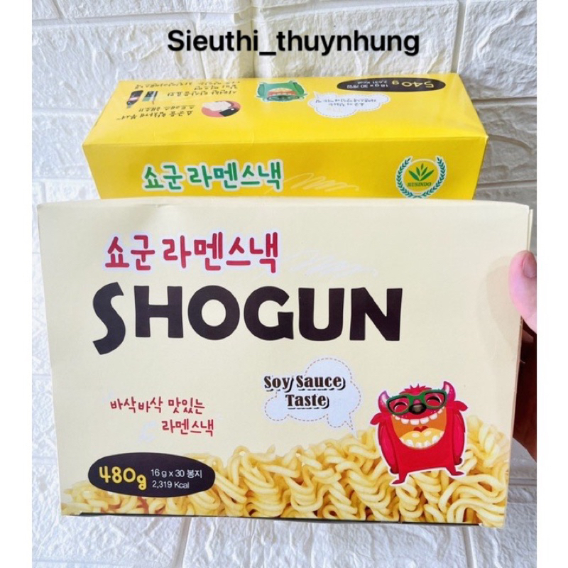 Thùng Mì Tôm Trẻ Em SHOGUN- Hộp 30 gói x18g