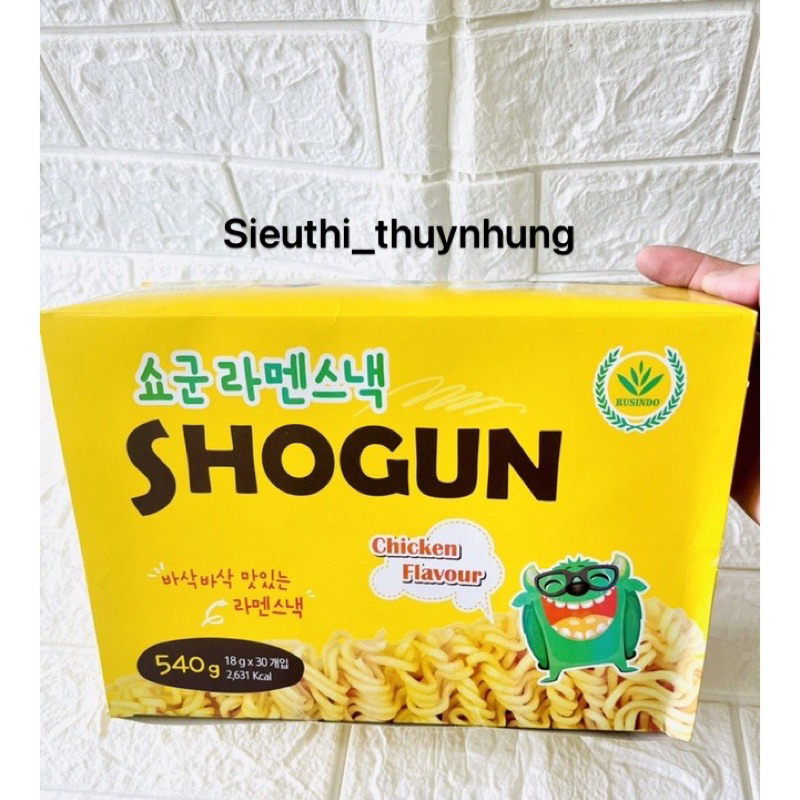 Thùng Mì Tôm Trẻ Em SHOGUN- Hộp 30 gói x18g